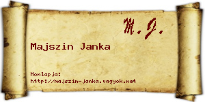 Majszin Janka névjegykártya